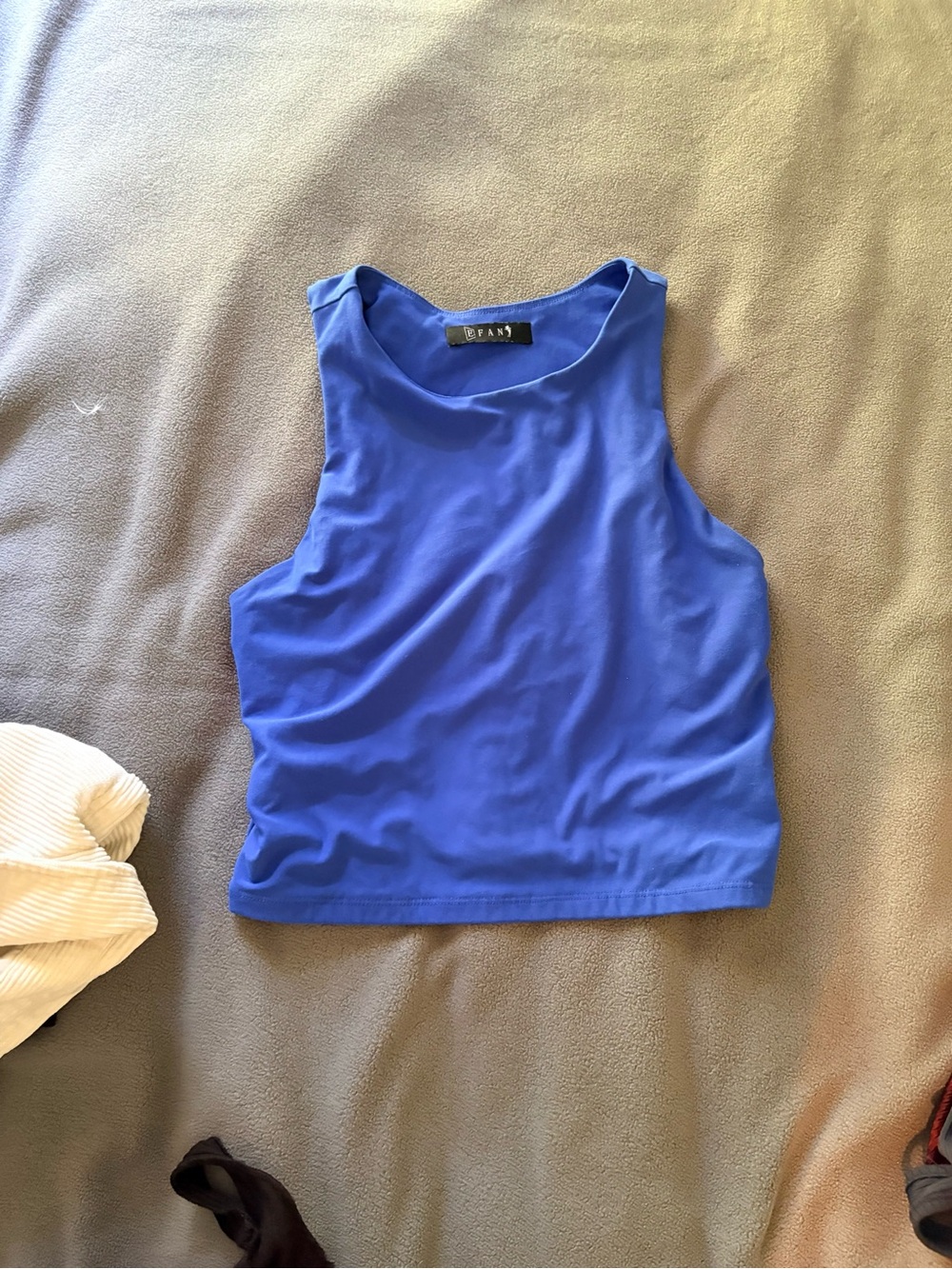 Cobalt Blue Sleeveless Crop Tank